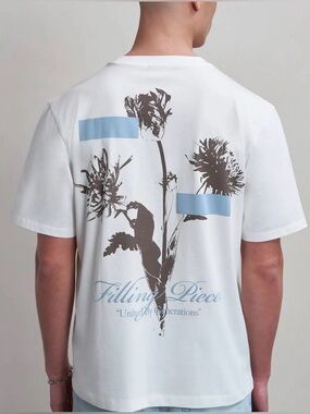 Filling Pieces Unisex 100% Organic Cotton Off White Jersey T Shirt - Size XXL